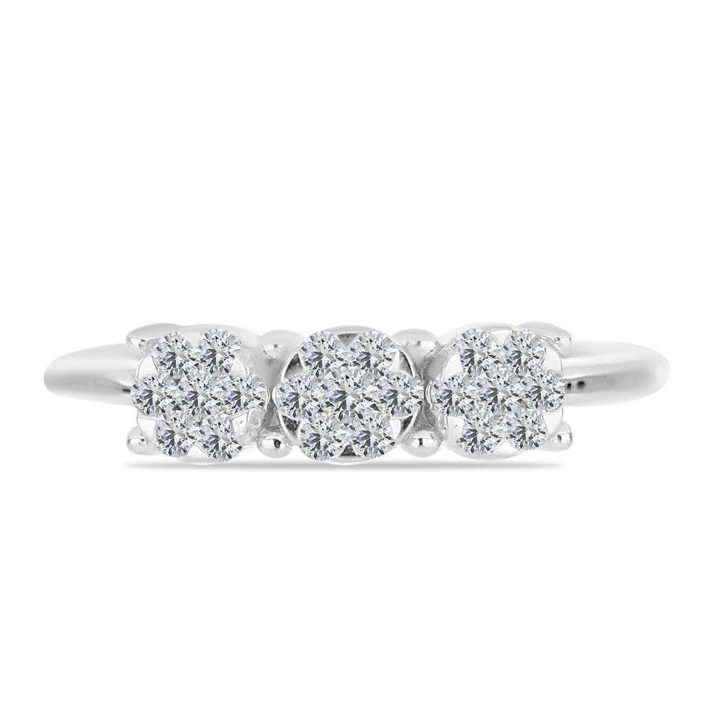 Anillo de Plata con Diamante blanco 1 