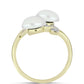 Anillo de Plata Bañada en Oro con Perla de Agua Dulce y Topacio Blanco