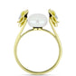 Anillo de Plata Bañada en Oro con Perla de Agua Dulce y Topacio Blanco