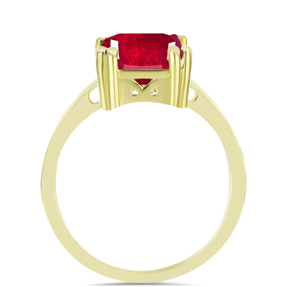 Anillo de Plata Bañada en Oro con Rubí de Madagascar