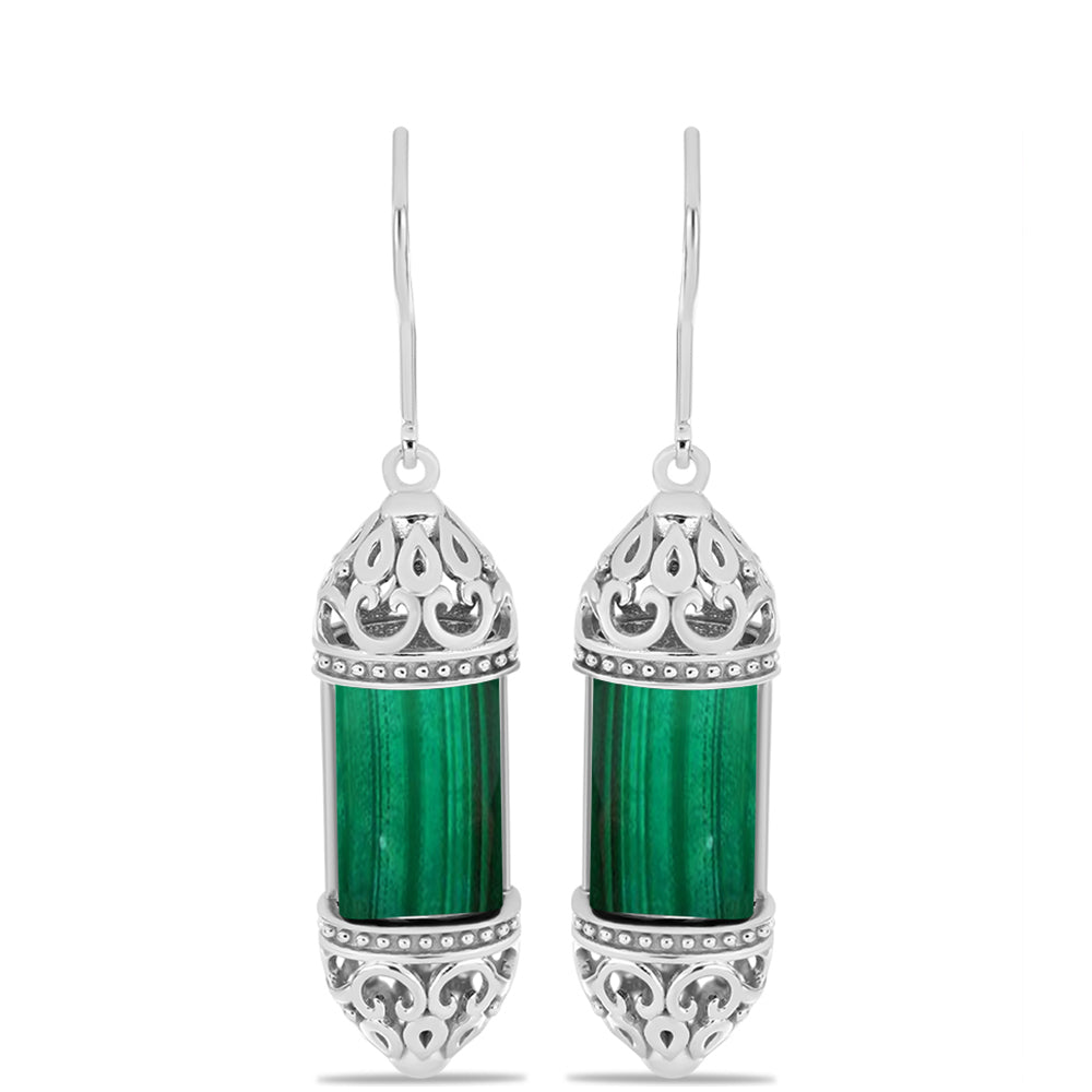 Pendientes de Plata con Malaquita 1 