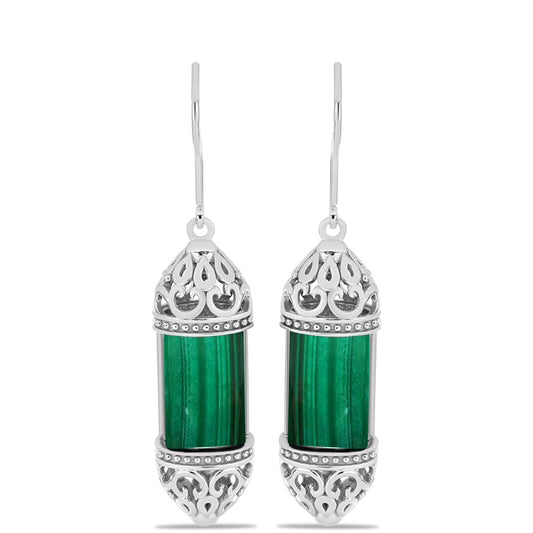 Pendientes de Plata con Malaquita