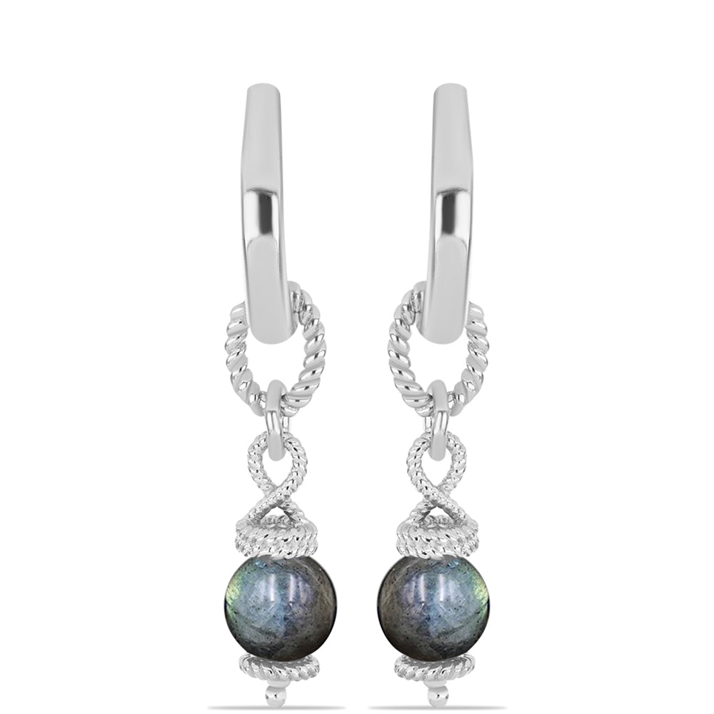 Pendientes de Plata con Labradorita de las Minas de Gullgruvene