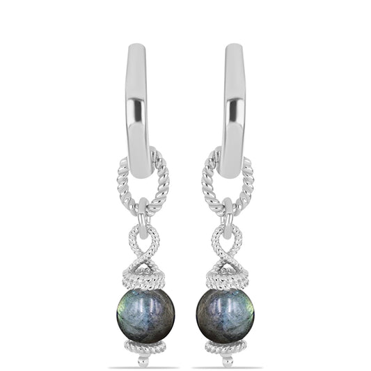Pendientes de Plata con Labradorita de las Minas de Gullgruvene