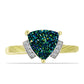 Anillo de Plata Bañada en Oro con Drusa Verde y Topacio Blanco