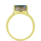 Anillo de Plata Bañada en Oro con Drusa Verde y Topacio Blanco