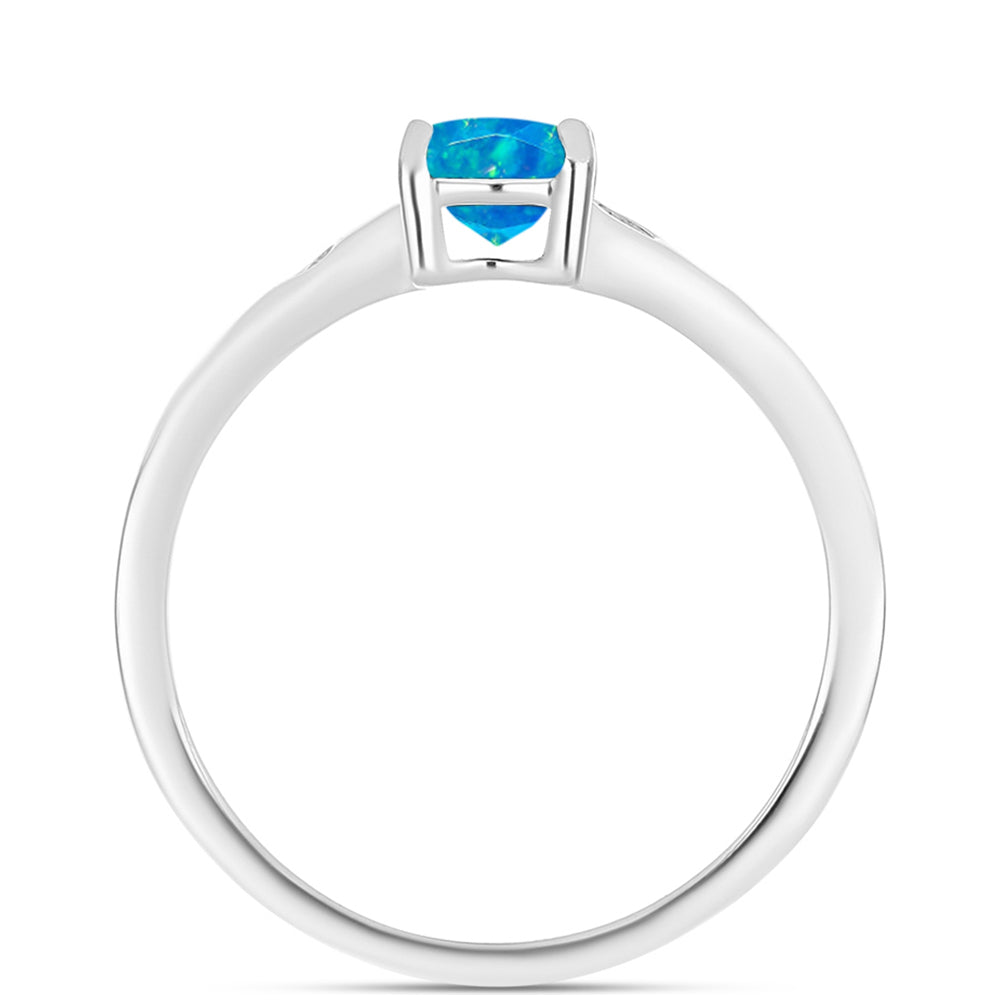 Anillo de Plata con Ópalo Azul Paraiba de Etiopía
