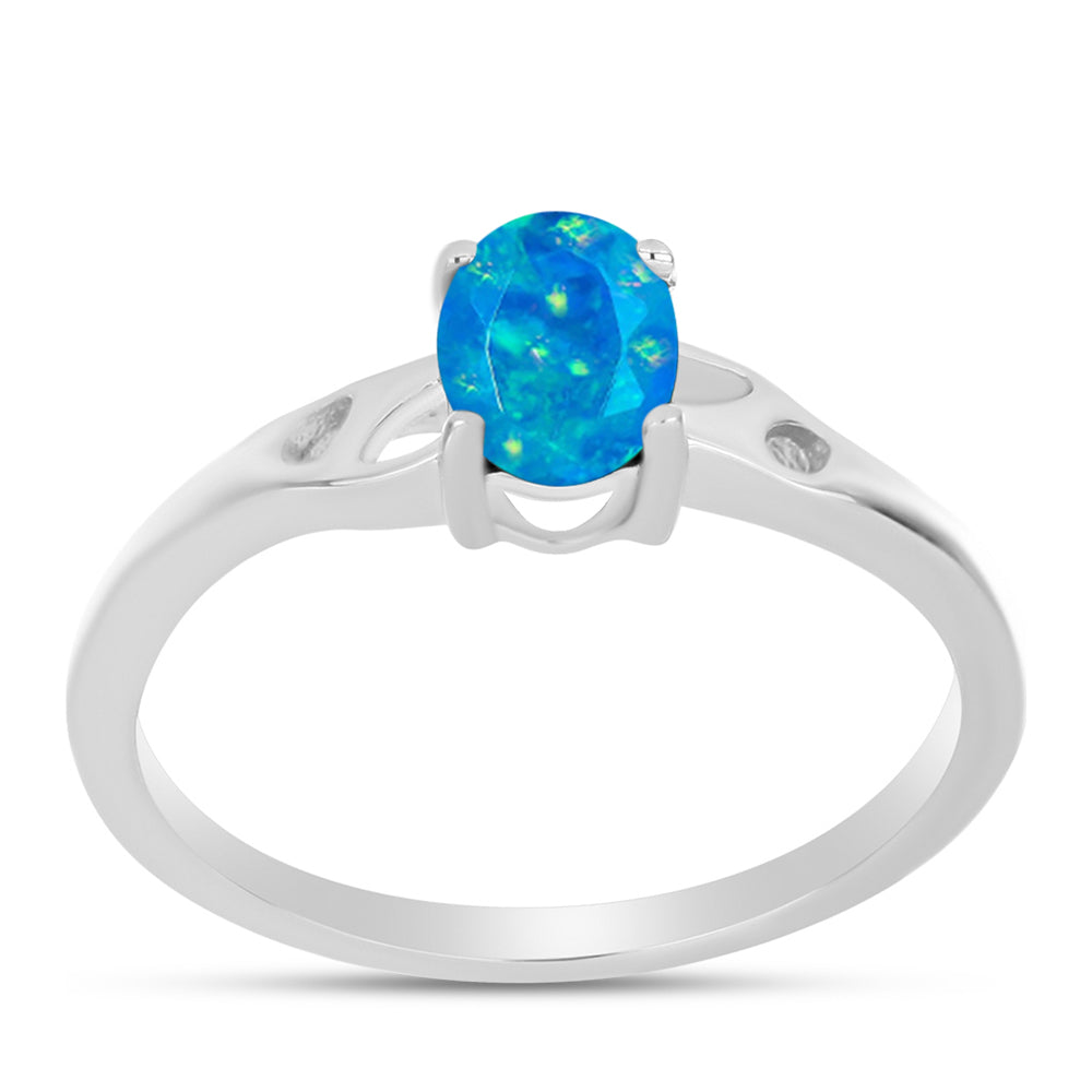 Anillo de Plata con Ópalo Azul Paraiba de Etiopía 3 
