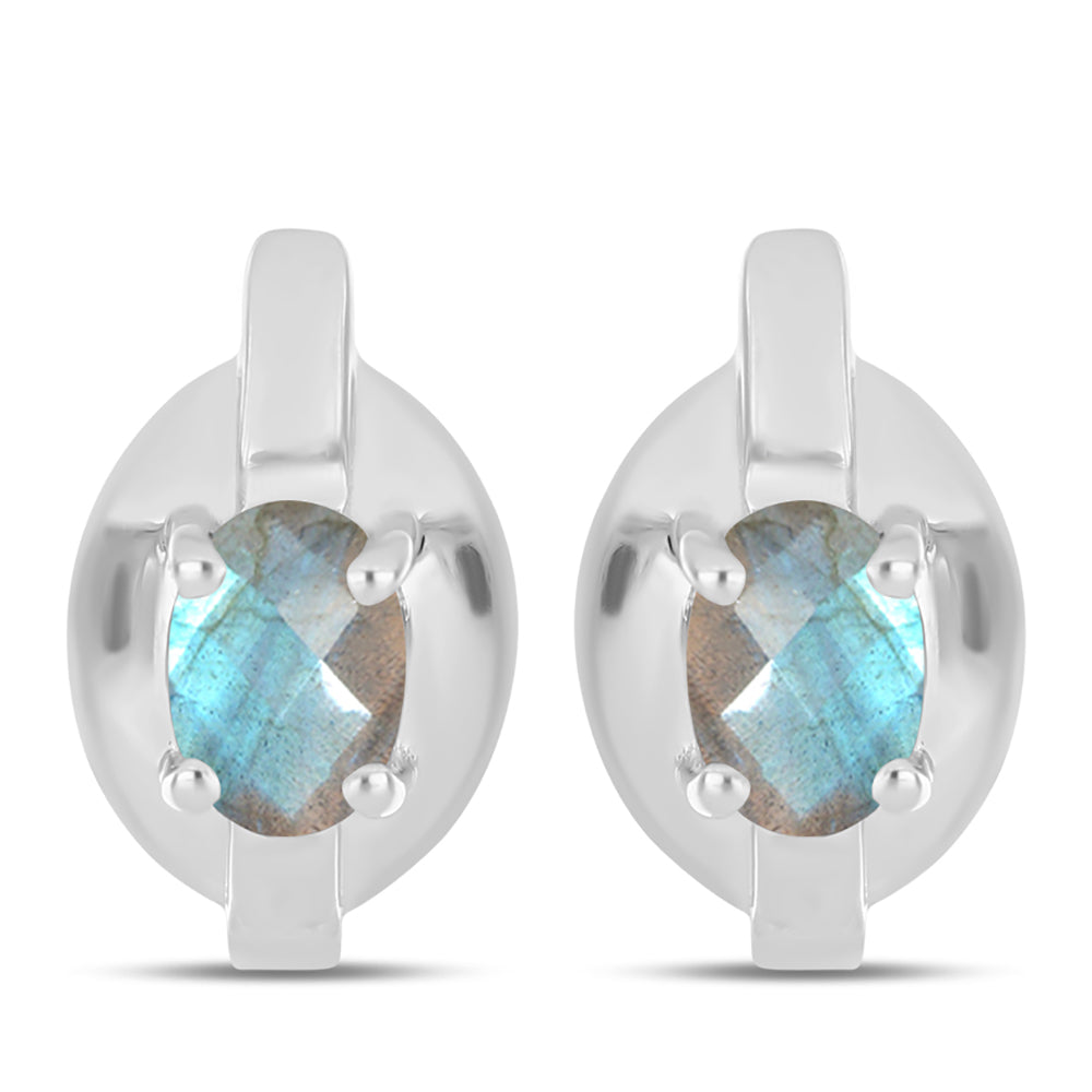 Pendientes de Plata con Labradorita de las Minas de Gullgruvene
