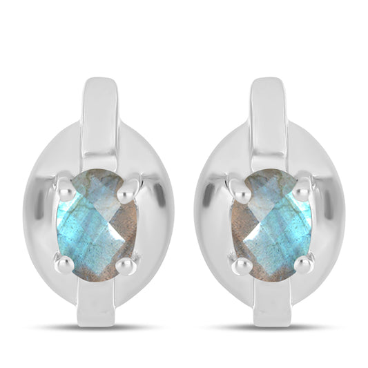 Pendientes de Plata con Labradorita de las Minas de Gullgruvene