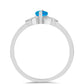 Anillo de Plata con Ópalo Azul Paraiba de Etiopía y Topacio Blanco