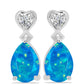Pendientes de Plata con Ópalo Azul Paraiba de Etiopía y Topacio Blanco