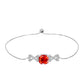 Pulsera de Plata con Ópalo Rojo etíope de Lega Dembi y Topacio Blanco