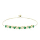 Pulsera de Plata Bañada en Oro con Esmeralda de Brasil y Topacio Blanco