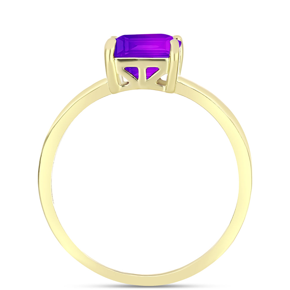 Anillo de Plata Bañada en Oro con Ágata Púrpura 2 