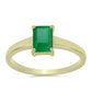 Anillo de Plata Bañada en Oro con Esmeralda de Brasil