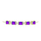 Pulsera de Plata Bañada en Oro con Ágata Púrpura y Topacio Blanco