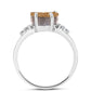 Anillo de Plata con Drusa Dorada y Topacio Blanco