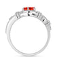 Anillo de Plata con Ópalo Rojo etíope de Lega Dembi y Topacio Blanco