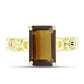 Anillo de Plata Bañada en Oro con Cuarzo Coñac