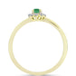 Anillo de Plata Bañada en Oro con Esmeralda de Brasil y Topacio Blanco