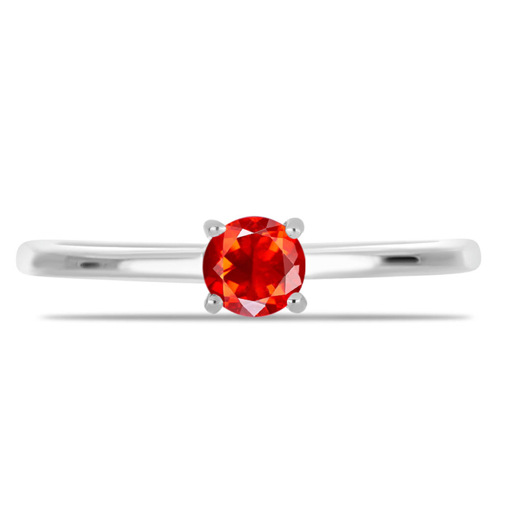 Anillo de Plata con Ópalo Rojo etíope de Lega Dembi