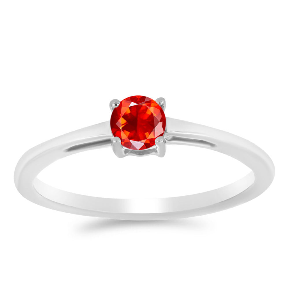 Anillo de Plata con Ópalo Rojo etíope de Lega Dembi