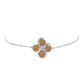 Pulsera de Plata con Drusa Dorada y Topacio Blanco