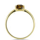 Anillo de Plata Bañada en Oro con Cuarzo Coñac