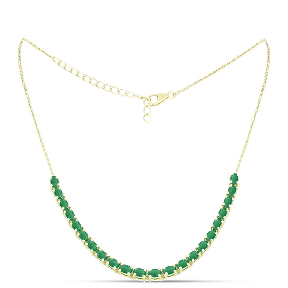 Collar de Plata Bañada en Oro con Esmeralda de Brasil 1 