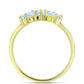 Anillo de Plata Bañada en Oro con Piedra Lunar Arco Iris