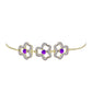 Pulsera de Plata Bañada en Oro con Ágata Púrpura y Topacio Blanco