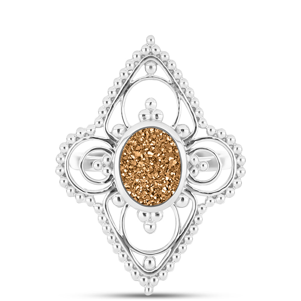 Anillo de Plata con Drusa Dorada 1 