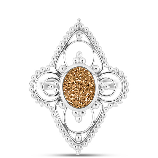 Anillo de Plata con Drusa Dorada