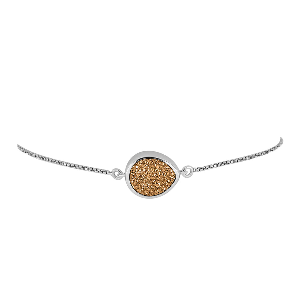 Pulsera de Plata con Drusa Dorada 2 