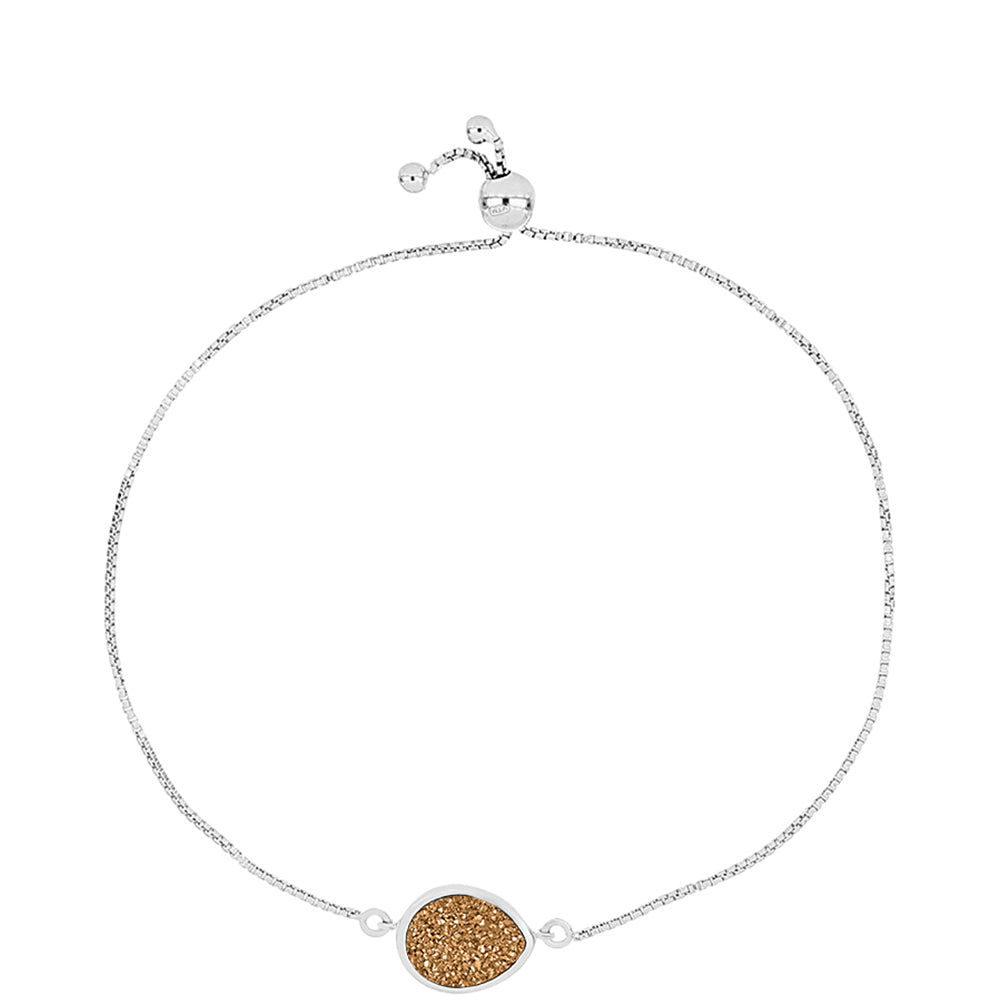 Pulsera de Plata con Drusa Dorada 1 