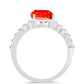 Anillo de Plata con Ópalo Rojo etíope de Lega Dembi y Topacio Blanco