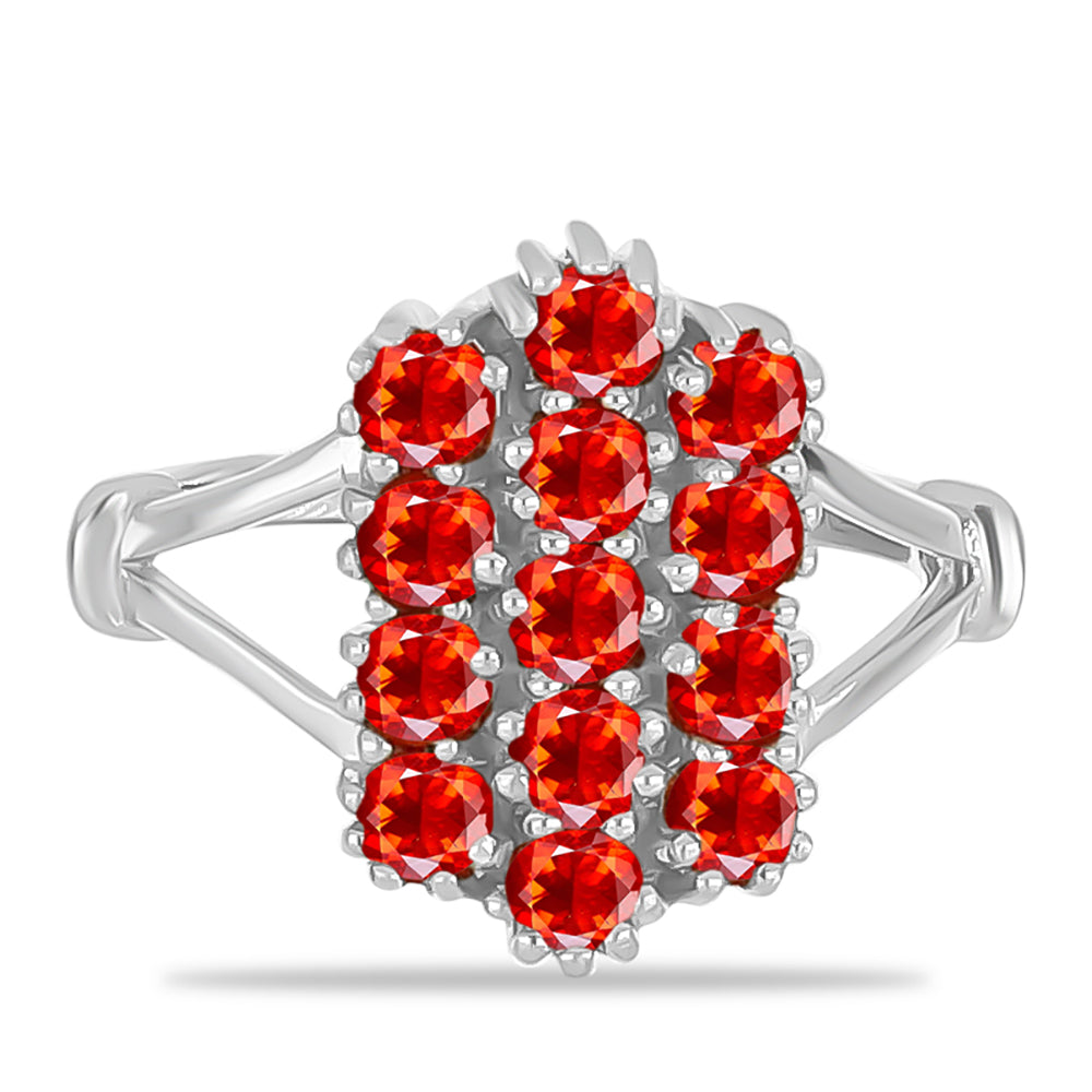 Anillo de Plata con Ópalo Rojo etíope de Lega Dembi 1 