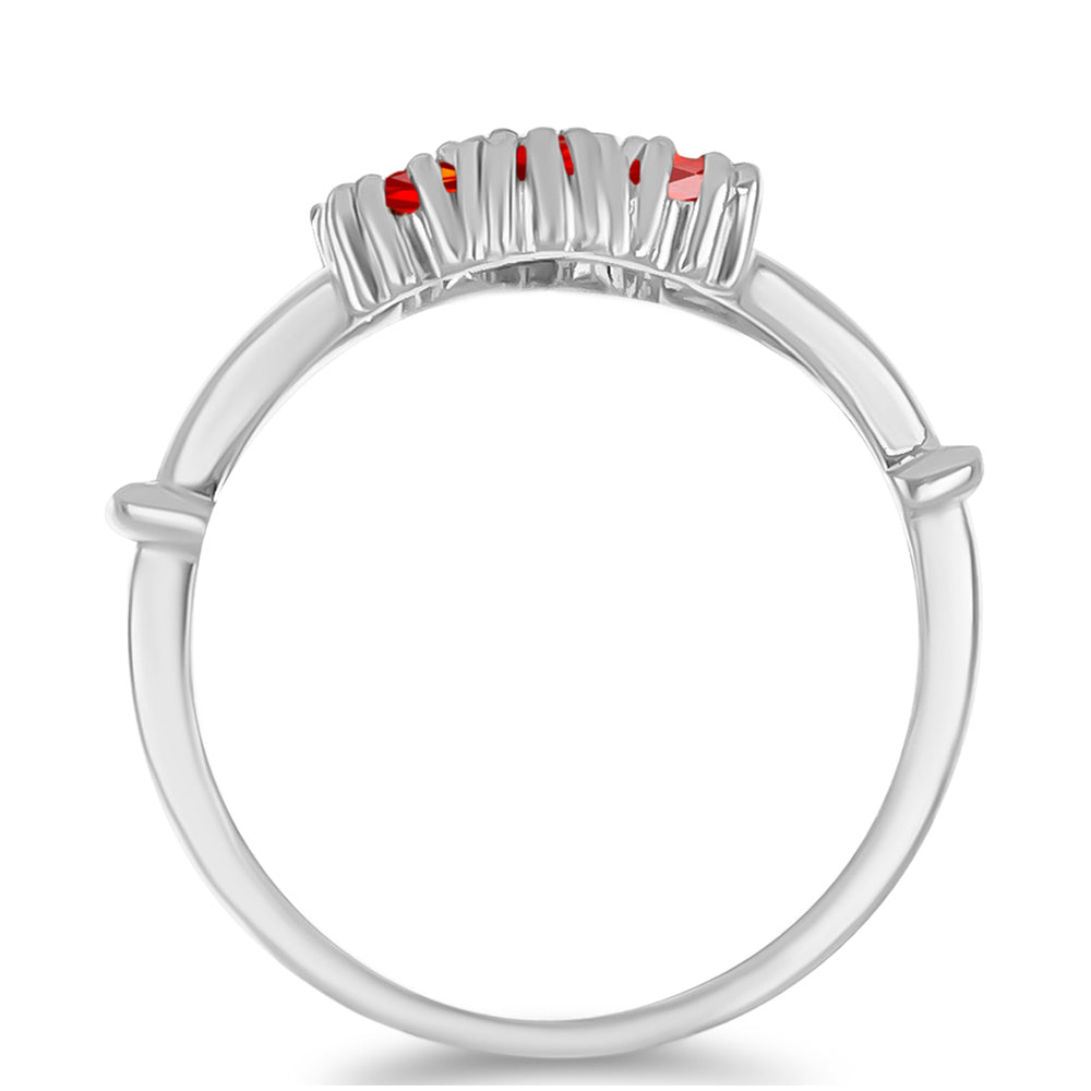 Anillo de Plata con Ópalo Rojo etíope de Lega Dembi 2 