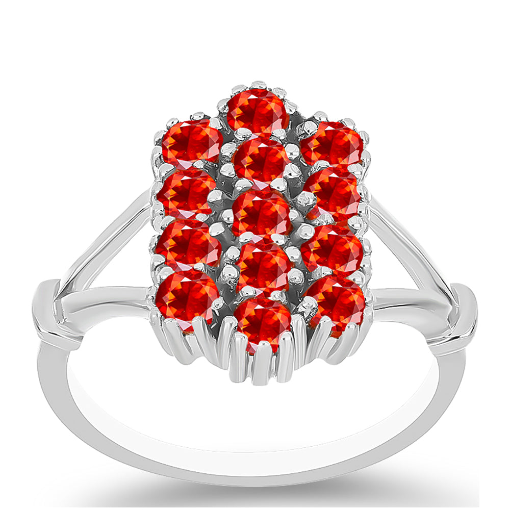 Anillo de Plata con Ópalo Rojo etíope de Lega Dembi 3 