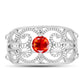 Anillo de Plata con Ópalo Rojo etíope de Lega Dembi