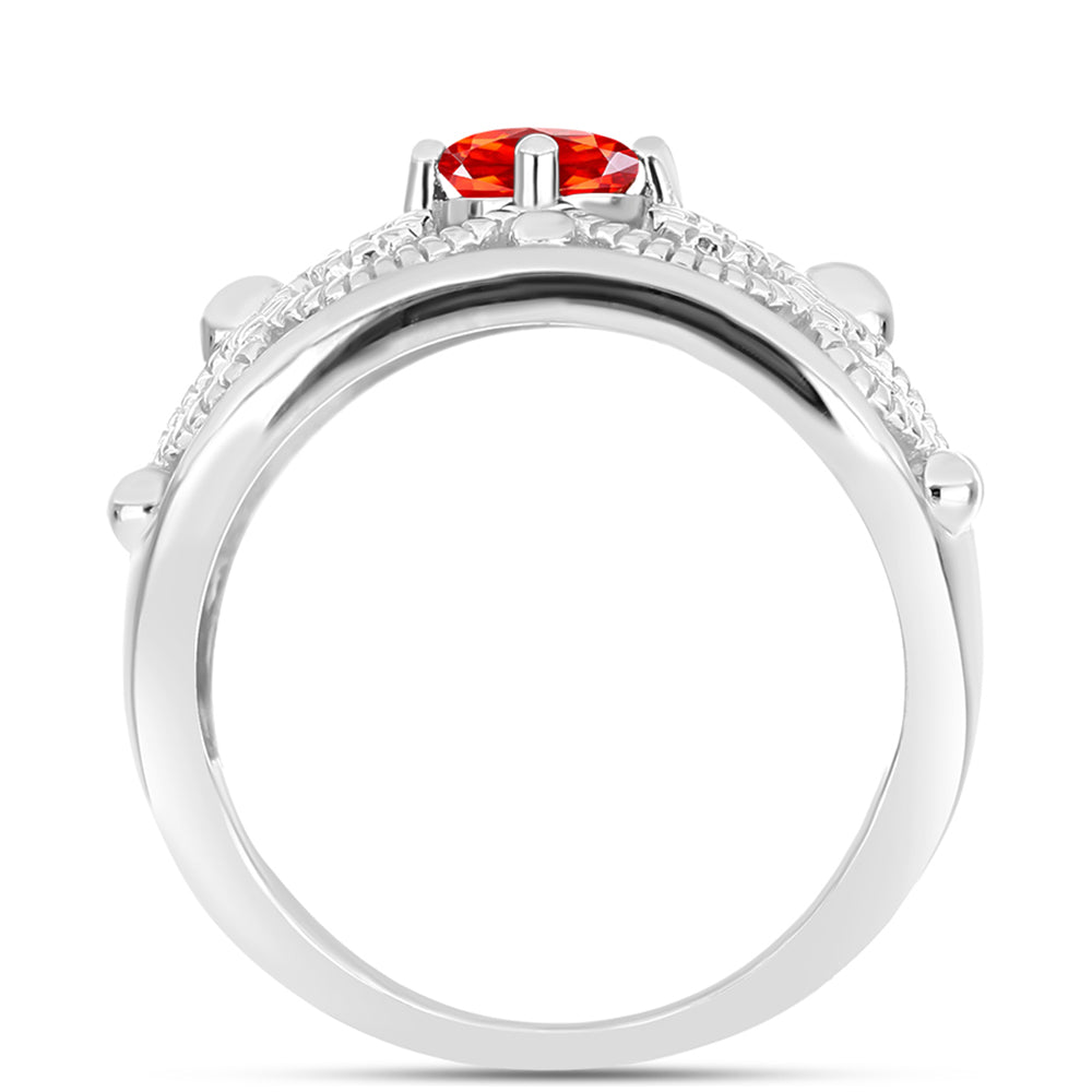 Anillo de Plata con Ópalo Rojo etíope de Lega Dembi 2 