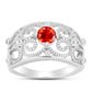 Anillo de Plata con Ópalo Rojo etíope de Lega Dembi