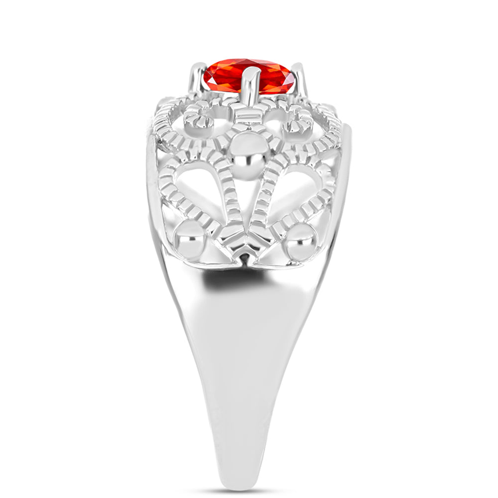 Anillo de Plata con Ópalo Rojo etíope de Lega Dembi
