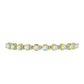 Pulsera de Plata Bañada en Oro con Piedra Lunar Arco Iris y Topacio Blanco