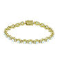 Pulsera de Plata Bañada en Oro con Piedra Lunar Arco Iris y Topacio Blanco