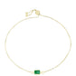 Pulsera de Plata Bañada en Oro con Esmeralda de Brasil