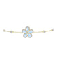 Pulsera de Plata Bañada en Oro con Piedra Lunar Arco Iris y Topacio Blanco