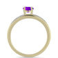 Anillo de Plata Bañada en Oro con Ágata Púrpura y Topacio Blanco
