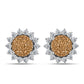 Pendientes de Plata con Drusa Dorada y Topacio Blanco